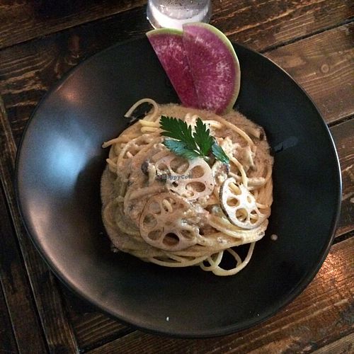 hemp pasta at Hang Out in Tokyo