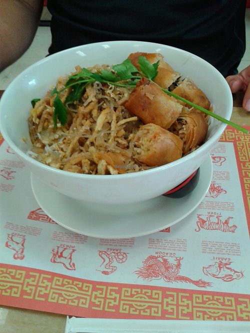 meat and spring roll vermecelli at Bo De in Garden Grove