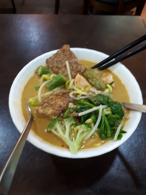 Vegan Laksa @XingHua, Fortune Center, Singapore at Xing Hua Vegetarian 兴化美食 - Fortune Centre in Central Singapore