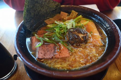 Their soy ramen is to die for! at Shizen Vegan Sushi Bar in San Francisco
