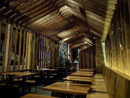 Beautiful dining room at Shizen Vegan Sushi Bar in San Francisco