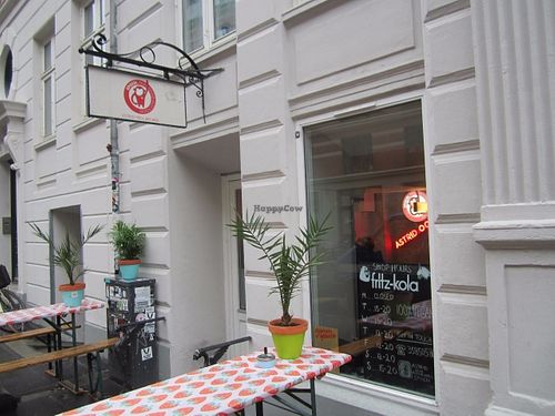 Astrid og aberne. Vegan diner. Burgers and other good stuff. To take away, or eat at the place. (Very few seats.) Very friendy staff. Not cheap, but then prices are higher in Copenhagen compared to those in Malmö Sweden, but ALL IS VEGAN!   at Astrid och Aporna - Cph in Copenhagen