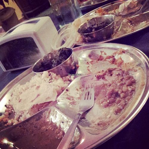 Nearly finished Thali at 24 Rupee in Tel Aviv