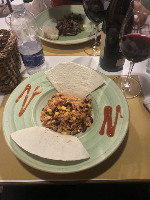 Vegan chilli soya at Crudo Osteria Contemporanea in Turin