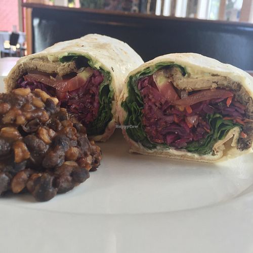 smoked bbq wrap with rice and beans  at Quickie Too in Tacoma