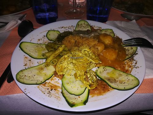 A mix of different types of pasta  at Arcobaleno Vegetariano in Milan