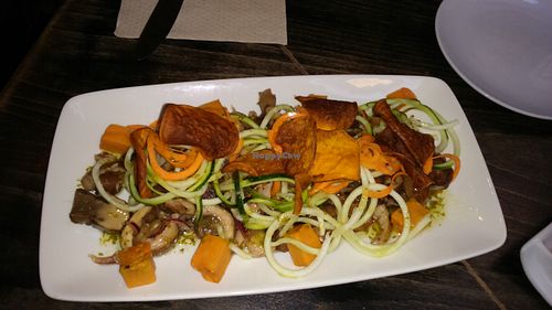 mushroom with vegetal noodle (tapas) at VEGA - Luna in Madrid