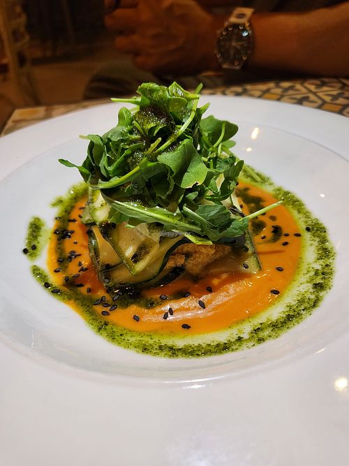 Raw Courgette lasagna at VEGA - Luna in Madrid