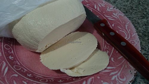 Firm tofu texture (fresh) at Rushi Comida Sana in Manizales