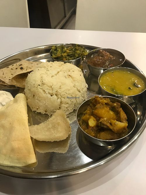 South Indian plate  at Gopal's Vegetarian Restaurant in Central Singapore