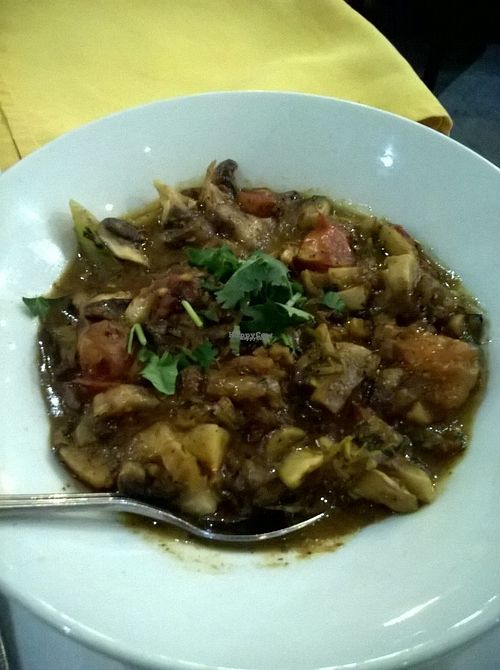Afghani mushroom curry at Kashmiri Aroma in Wakefield