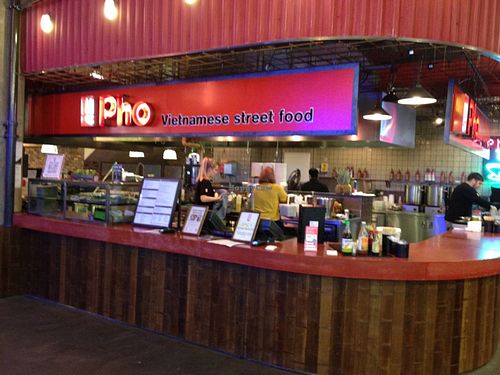 Outside  at Pho in Leeds