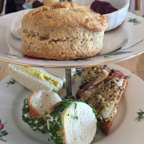 cakes and finger sandwiches at Muir's Tea Room in Sebastopol