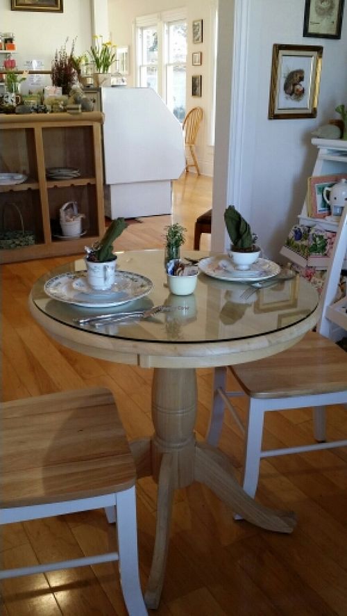 How inviting... A Tea for Two Table! at Muir's Tea Room in Sebastopol