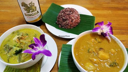 Green curry and Massaman curry at Soul Organics in Koh Phangan