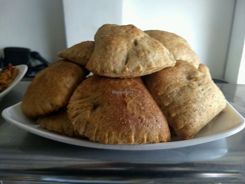 Vegan Colombian empanadas at Veggie Paprika Rice in Bogota