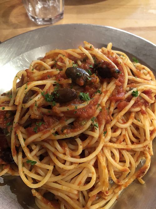 Spaghetti puttanesca at Papadinos in Katoomba
