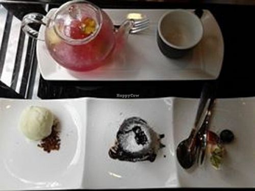 Ice Fruity Refresher
Warm Chocolate Cake with Vanilla Ice Cream at Joie Restaurant in Central Singapore