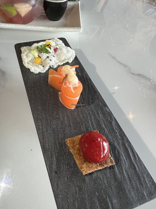 Appetizer 10/10- except for the tasteless cracker  at Joie Restaurant in Central Singapore