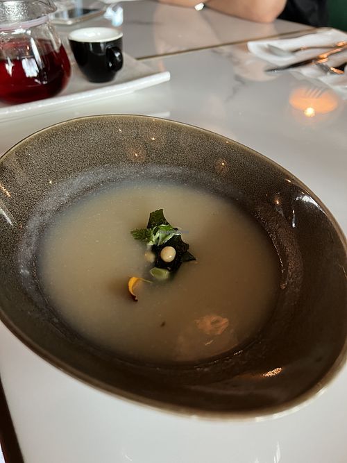 Potato soup  at Joie Restaurant in Central Singapore