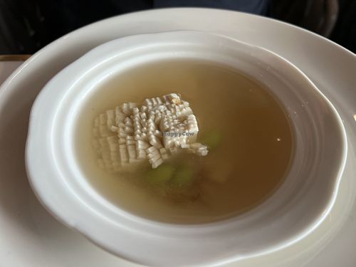 Hand carve tofu Japanese soup  at Joie Restaurant in Central Singapore