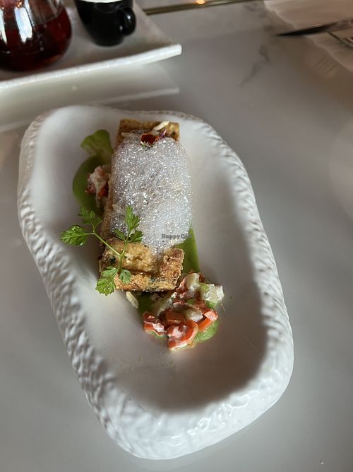Japanese tofu with foam  at Joie Restaurant in Central Singapore