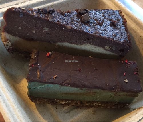 snickers and peppermint slice at The Raw Kitchen in Auckland