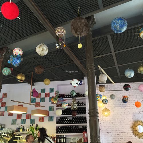 Art on the ceiling at Astrid in Malaga