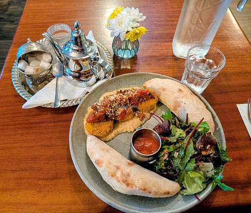 Falafel Plate and Moroccan tea at High Cafe in Galway