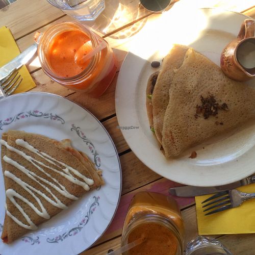 pizza crepe, mexican crepe at Little ChoC Apothecary in Brooklyn