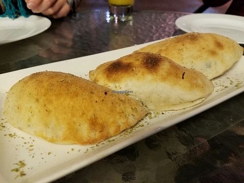 vegan empanaditas at Oliva Pizzeria in Santiago