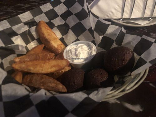 Quinoa falafel basket  at Dave's Dark Horse Tavern in Starkville