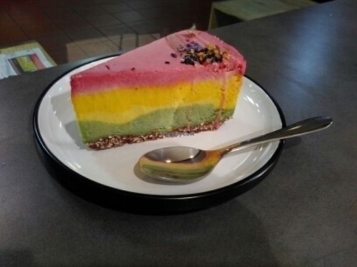 Rainbow raw pie  at Whole + Some in Adelaide