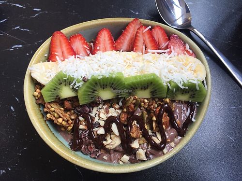 Snickers Acai Bowl at Evolve Organics in Teneriffe