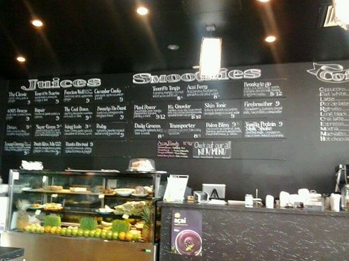 inside the cafe at Evolve Organics in Teneriffe