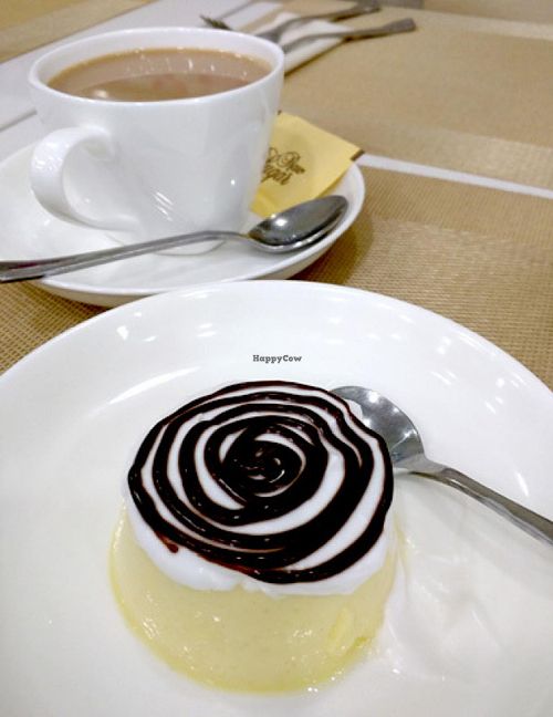 Crème brûlée at Green Fresh Vegan Restaurant in New Territories