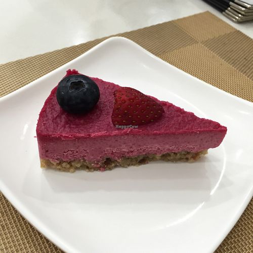 pomegranate raw cheeese cake at Green Fresh Vegan Restaurant in New Territories