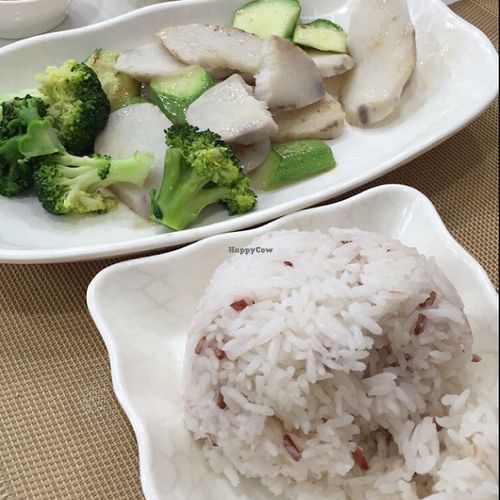 courgette + chinese yam + broccoli rice at Green Fresh Vegan Restaurant in New Territories