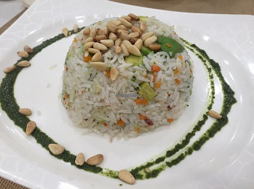 Fried rice with pine nuts and avocado at Green Fresh Vegan Restaurant in New Territories
