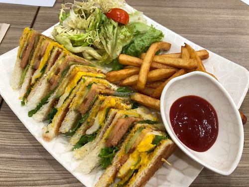 club sandwiches at Green Fresh Vegan Restaurant in New Territories
