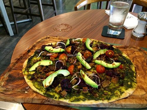 The Island pizza (very sweet). at Tidjoori Restaurant in Dubai