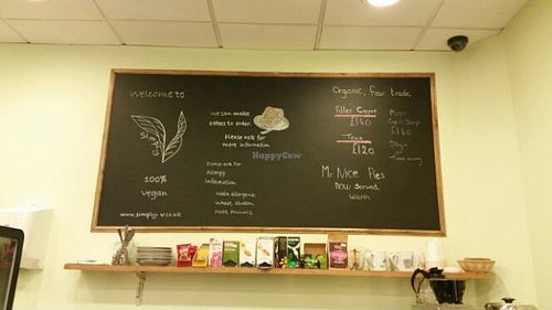 sign board  at Simply V in Cardiff