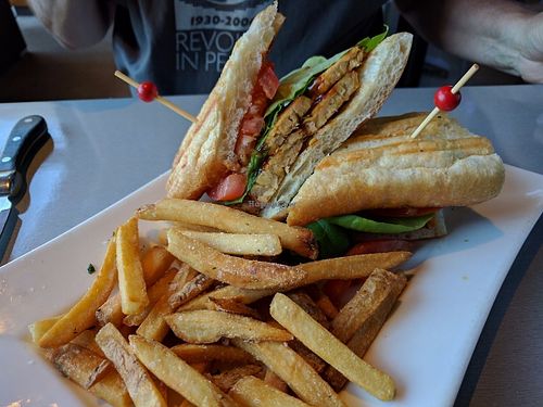 Tempeh, lettuce and tomato with french fries at Moxie Kitchen and Cocktails in Jacksonville
