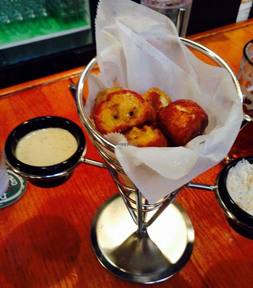 Pretzel bites served with mustard.  at Dogfish Head Brewing in Rehoboth Beach
