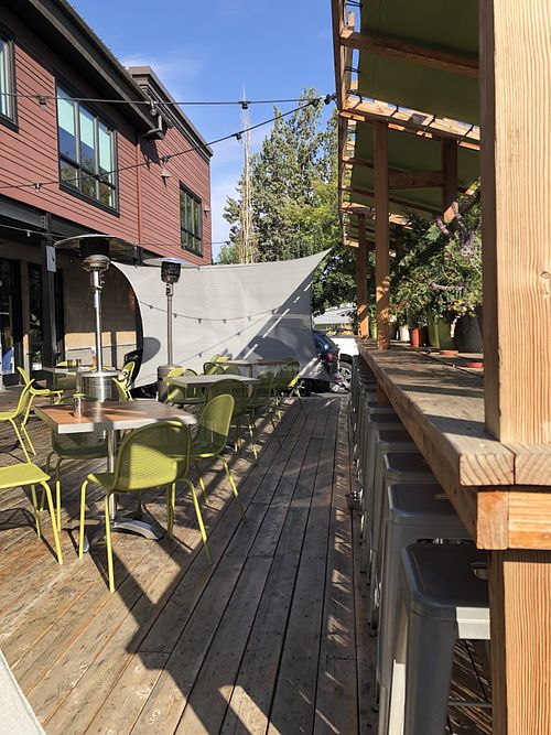 Back deck seating  at Spork in Bend