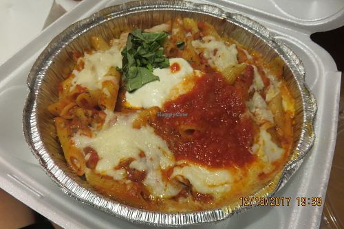 vegan baked ziti at Vannucchi Brothers in Hollywood