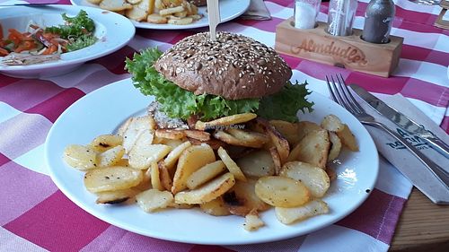 Burger with home made patty at Kaiserhuettn in Bonn