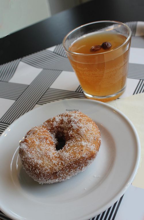 Sima (kind of mead, alcohol free) and munkki (Finnish doughnut) on Vappu, 1. May. at Cafe 98 in Helsinki
