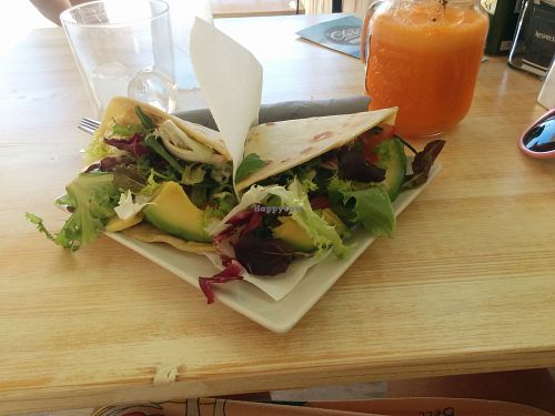 Great vegan Piadina!  at Claro in Formentera