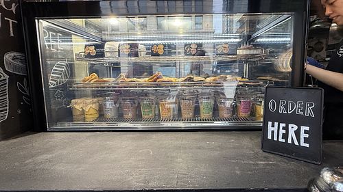 New offerings top two shelves   at Sai Plant Deli by Vegan Pudding & Co. in Vancouver